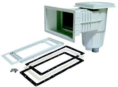 Aquaforte Witte Wandskimmer Brede Mond - Groot - Beton/foliewand 1 Aquaforte Witte Wandskimmer Brede Mond - Groot - Beton/foliewand