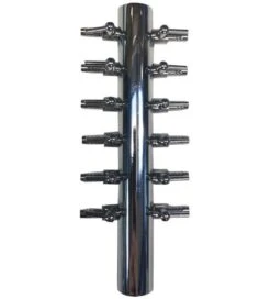 Europond Luchtverdeler Voor 4mm 12 Uitgangen Met Kraan Messing