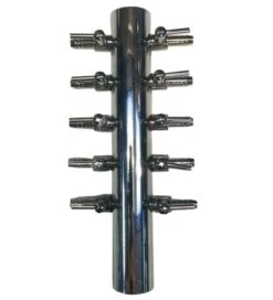 Europond Luchtverdeler Voor 4mm 10 Uitgangen Met Kraan Messing